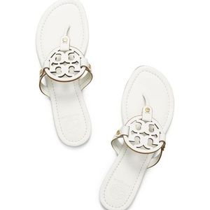 White Tory Burch Miller sandals